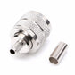 UHF male PL259 crimp connector plug, silver knurled housing with hollow center