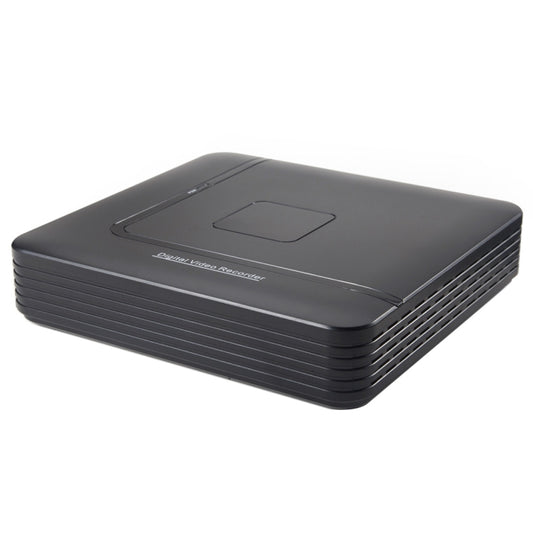 Mini AHD DVR angled view, dark enclosure with top access panel and vented sides