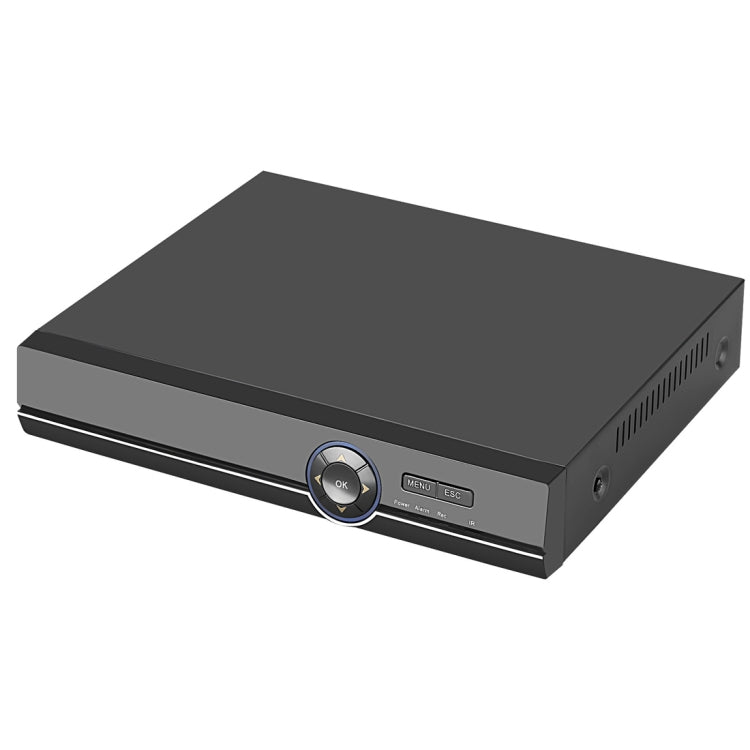 4-channel AHD DVR, dark gray top and front with control dial