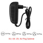 Power adapter/charger with EU UK US AU plug options, black AC cable