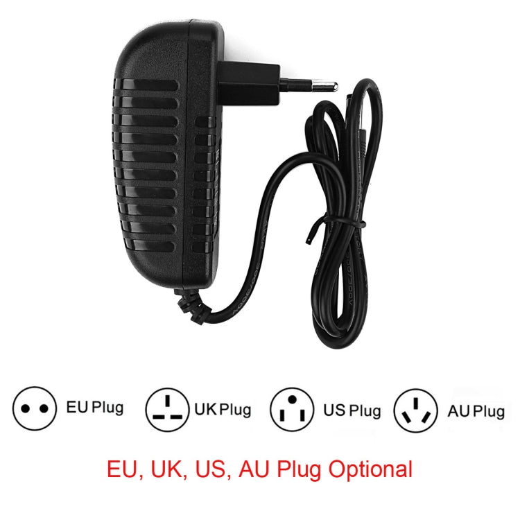 Power adapter/charger with EU UK US AU plug options, black AC cable