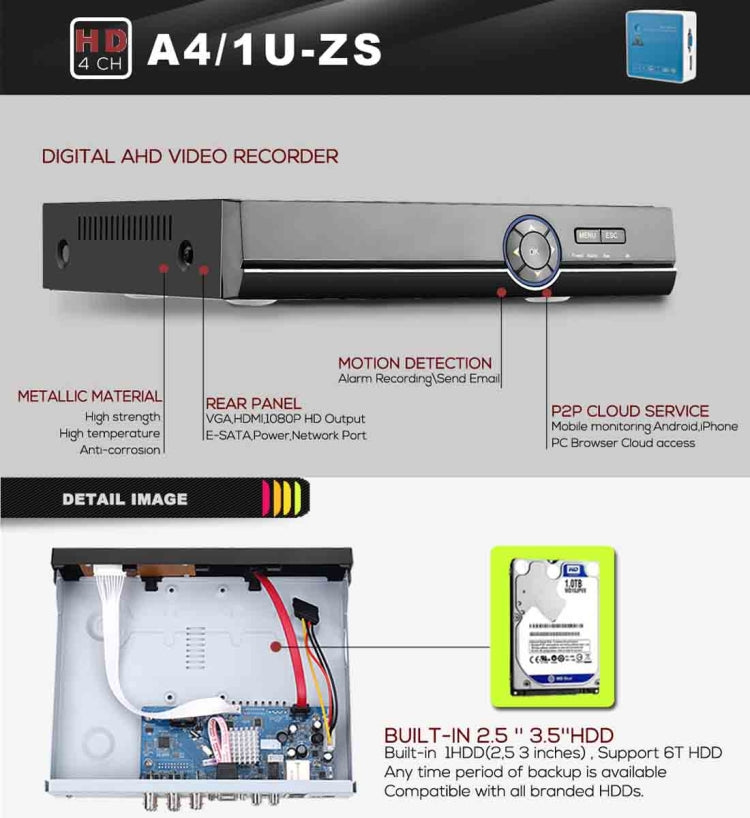 Digital AHD video recorder front view with control dial