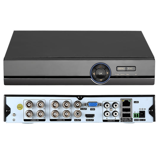 8-channel DVR with front control knob and video/audio input ports