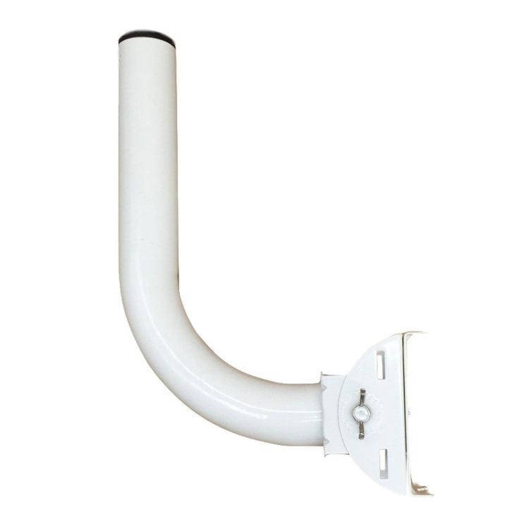 White L-shaped mounting bracket with screw plate for wall or pole attachment