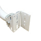 White metal bracket plates with bolt and mounting holes for antenna pole