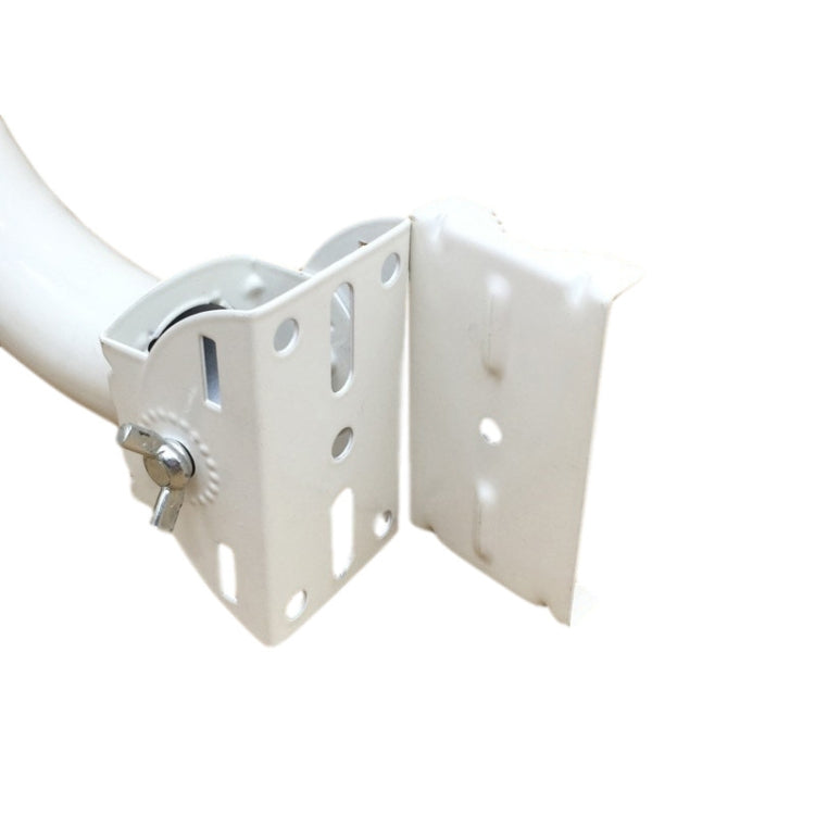 White metal bracket plates with bolt and mounting holes for antenna pole