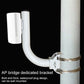 White L-shaped antenna bracket set for outdoor wireless bridge mounting
