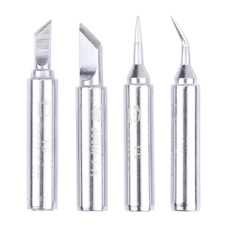 Soldering iron tip set with four metal interchangeable tips