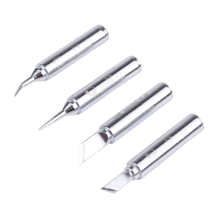 Four soldering iron replacement tips with different shaped ends