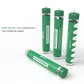 Green solder wire cartridges with silver coil and pointed metal tip