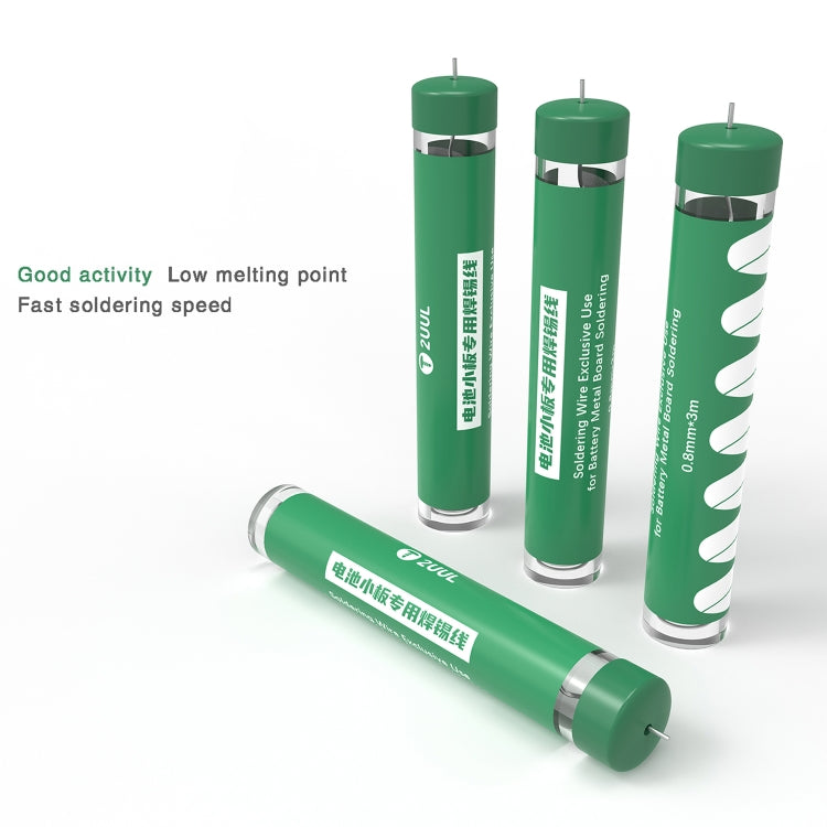 Green solder wire cartridges with silver coil and pointed metal tip