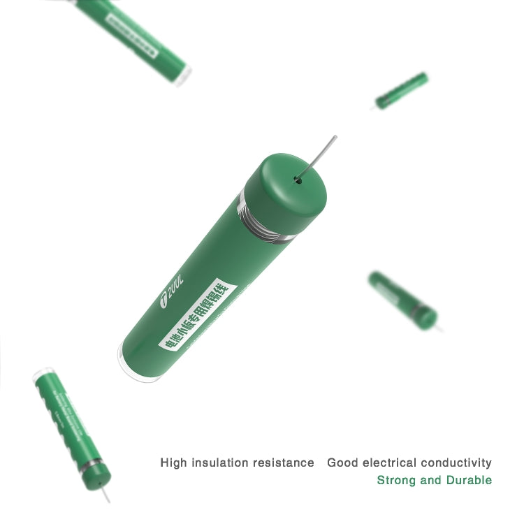 Green solder wire cartridge with metal coil and thin solder lead wire