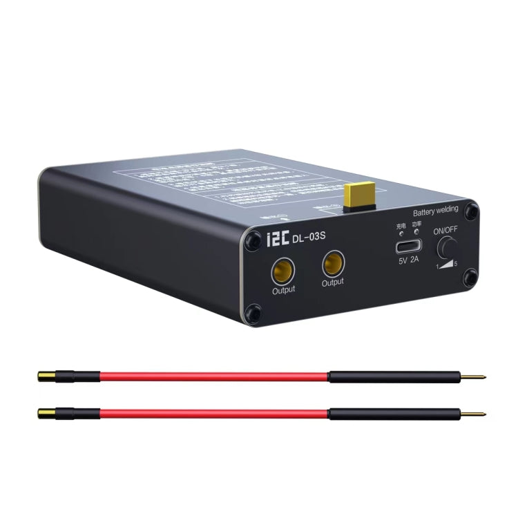 Portable battery spot welder with control panel and two welding pens