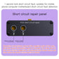 Short circuit repair panel on mini spot welder with output anode and cathode
