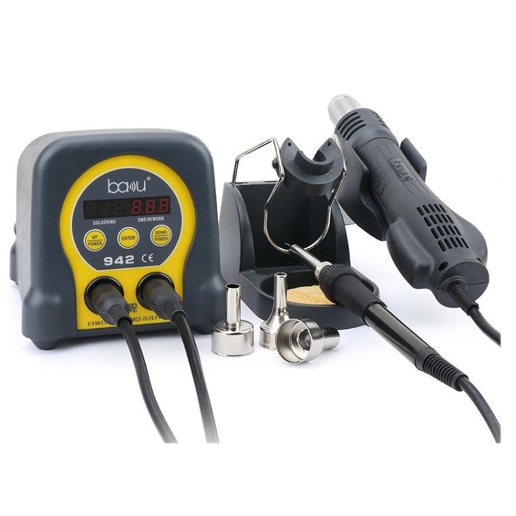 Hot air BGA rework soldering station with EU plug, digital display and air gun tools