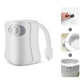 White motion-activated LED toilet nightlight with plug-in power adapter and sensor