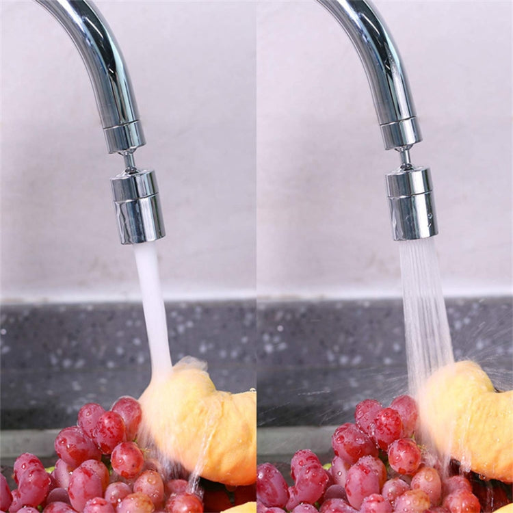 Chrome faucet spout bubbler with two water streams over sink drain area