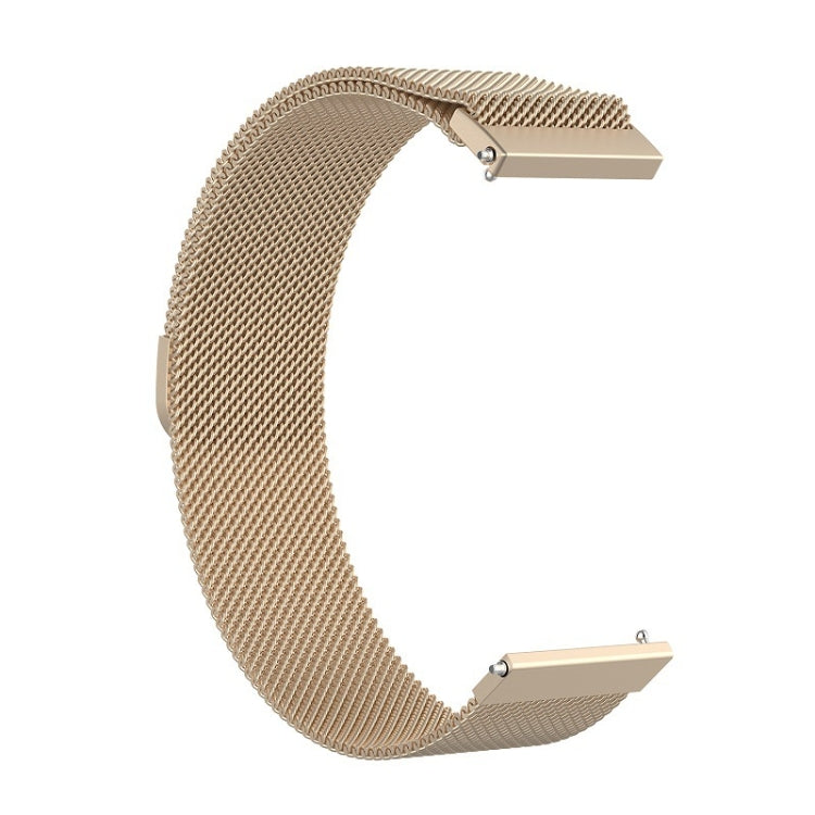 Champagne gold 22mm Milanese mesh stainless watch strap with metal clasp