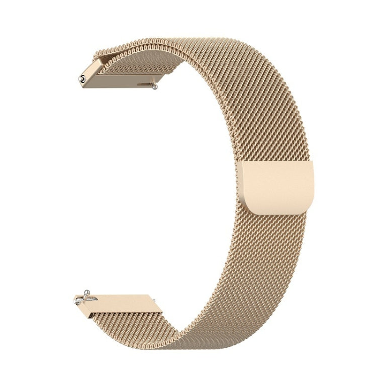 Champagne gold 22mm Milanese mesh stainless watch strap, clasp details