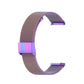Stainless steel mesh watch strap with purple-blue gradient and metal clasp