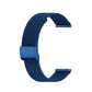 Stainless steel mesh watch strap in deep blue with metal buckle clasp