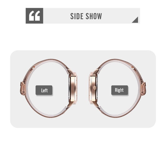 Rose gold watch side views showing left and right profiles