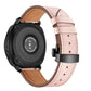 Light pink leather watch strap with butterfly buckle and perforated holes
