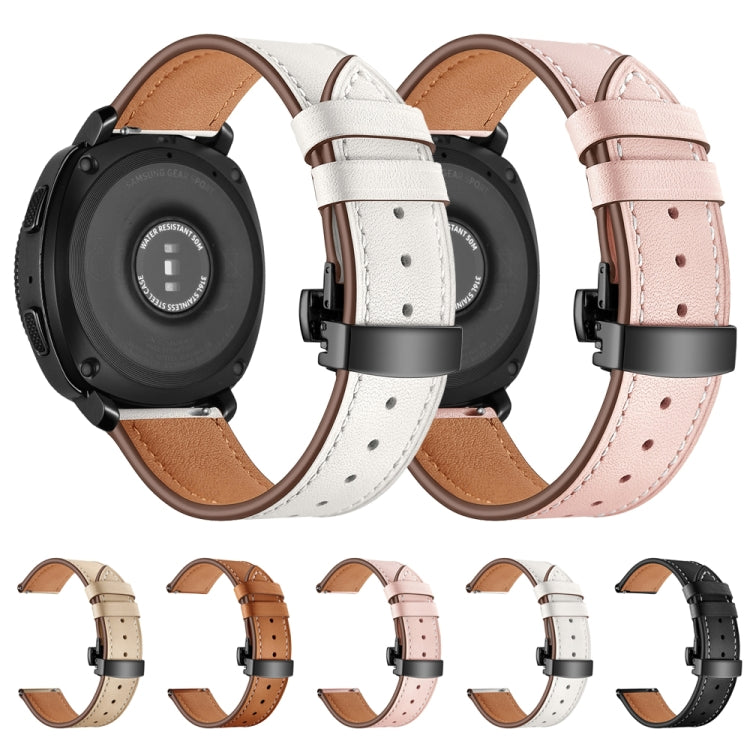 Set of leather watch straps in mixed colors with butterfly buckles and holes