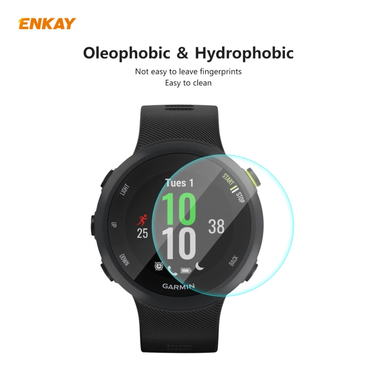 Oleophobic and hydrophobic tempered glass screen protector for a black Garmin smartwatch