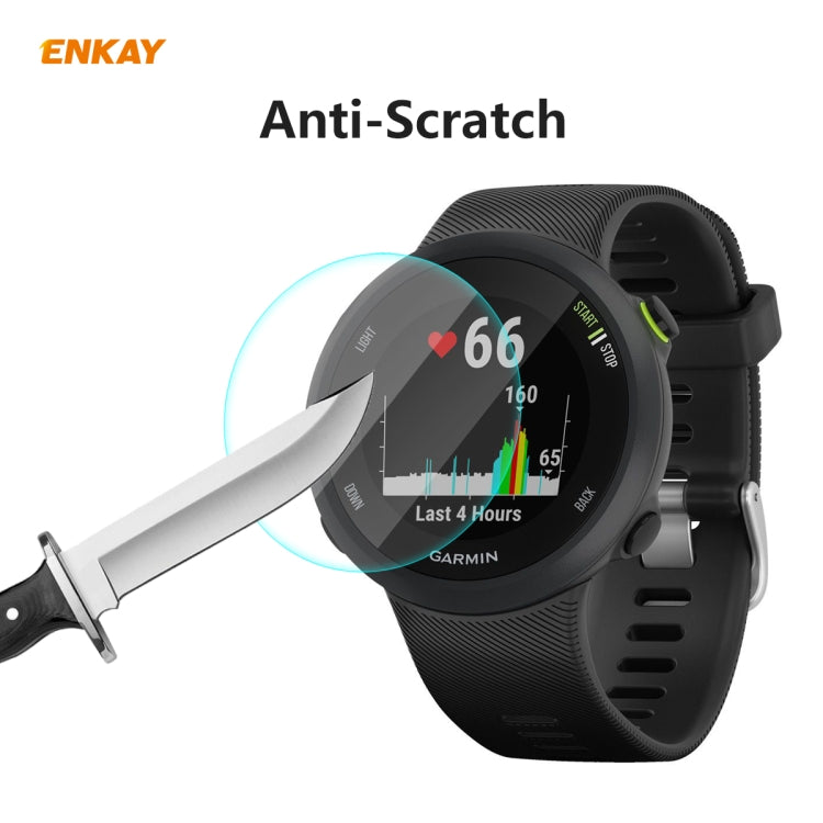 Anti-scratch tempered glass screen protector on a black Garmin smartwatch