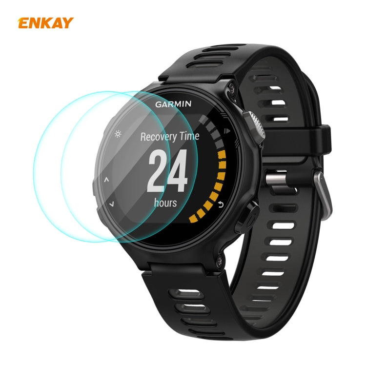 ENKAY tempered glass screen protector for black Garmin smartwatch, curved edge