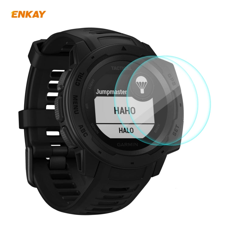 ENKAY curved tempered glass screen protector for Garmin smartwatch, side view
