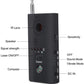 CC308+ laser signal detector back view with speaker grid and labeled controls