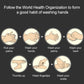 Handwashing steps shown with sanitizer habit icons