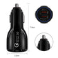 Black dual-USB car charger adapter with QC 3.0 port and compact design