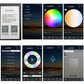 WiFi RGB LED strip light app control screens on a smartphone