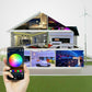 RGB LED strip lighting installation with smartphone app controlling indoor lights