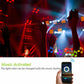 RGB LED strip lighting with music-reactive color effects and smartphone control
