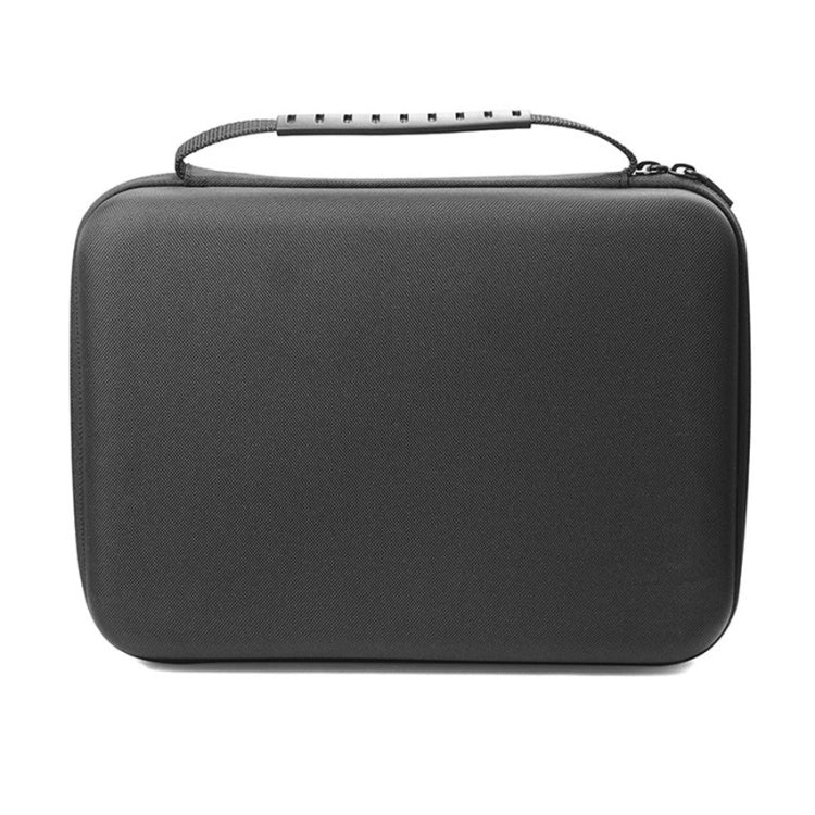 Hard shell hair dryer storage bag, dark gray with top handle and zipper