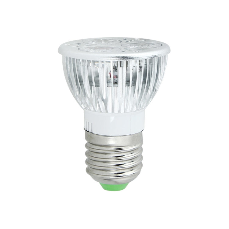 E27 LED spotlight bulb with clear dome top and silver screw base