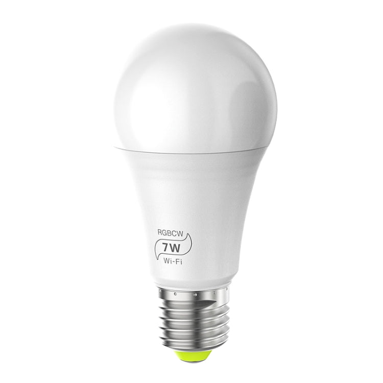 White RGBCW 7W Wi‑Fi LED smart bulb with E27 screw base