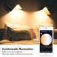 RGBCW Wi‑Fi LED smart bulb with smartphone app brightness control