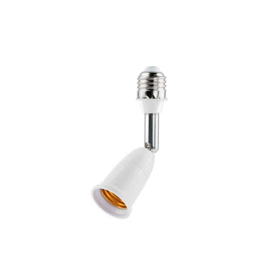 E27 light bulb splitter adapter with adjustable single outlet socket, white body