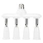 White E27 lamp socket splitter with 4 outlets, adjustable converter holder