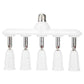 White E27 lamp socket splitter with 5 outlets, adjustable converter holder