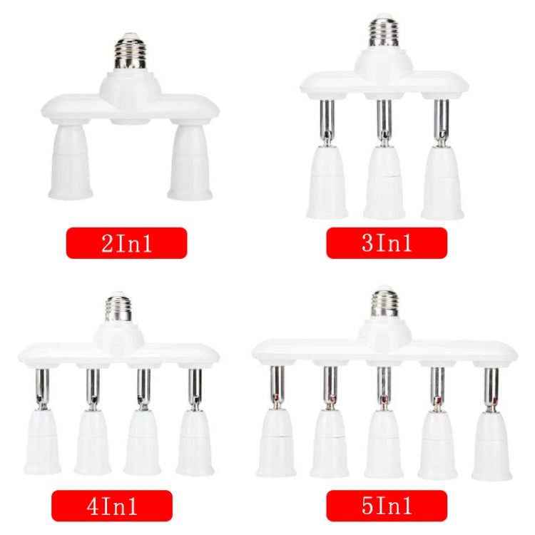 White E27 socket distributor kit with 2-in-1, 3-in-1, 4-in-1, 5-in-1 adapters