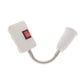Flexible E27 bulb holder extension with inline switch box and coiled cable