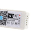 Close-up WiFi LED controller end panel with output port connections