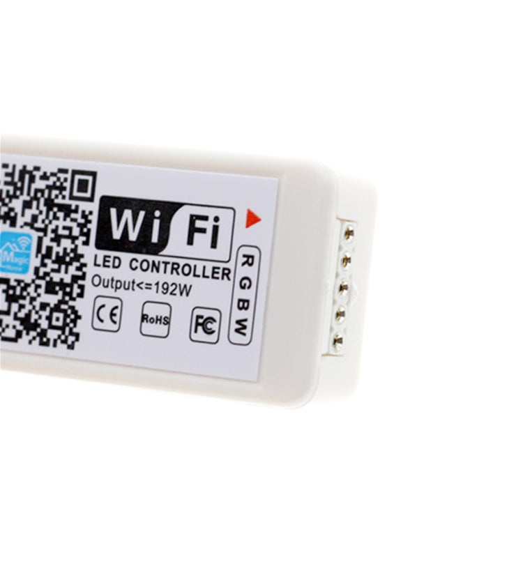 Close-up WiFi LED controller end panel with output port connections
