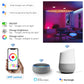 WiFi LED controller app control with smart speaker compatibility icons
